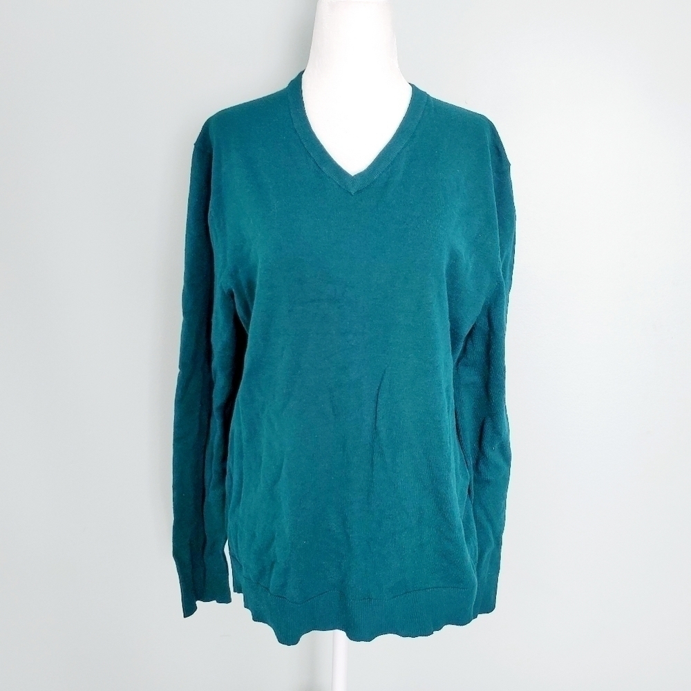 NEW Alfani Green V Neck Sweater